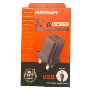 Amaya type C charger 2 USB 3.1A